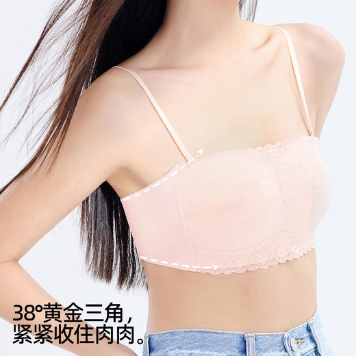 熳洁儿 防走光抹胸内衣性感蕾丝小胸聚拢显大薄款内衣无痕美背文胸24261531 商品图1