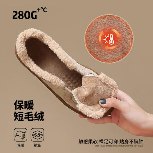 ZHR加绒加厚德训鞋女2024冬季新款保暖防滑休闲鞋复古真皮板鞋女 商品图3