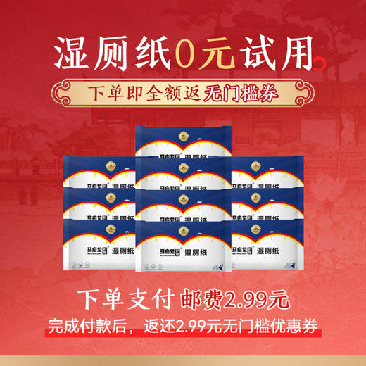 【湿厕纸0元试用】马应龙滴滴出行版湿厕纸3片*10包（活动明细：0元试用是指先付邮费2.99元，完成付款后返还2.99元无门槛优惠券，不可提现！） 商品图0