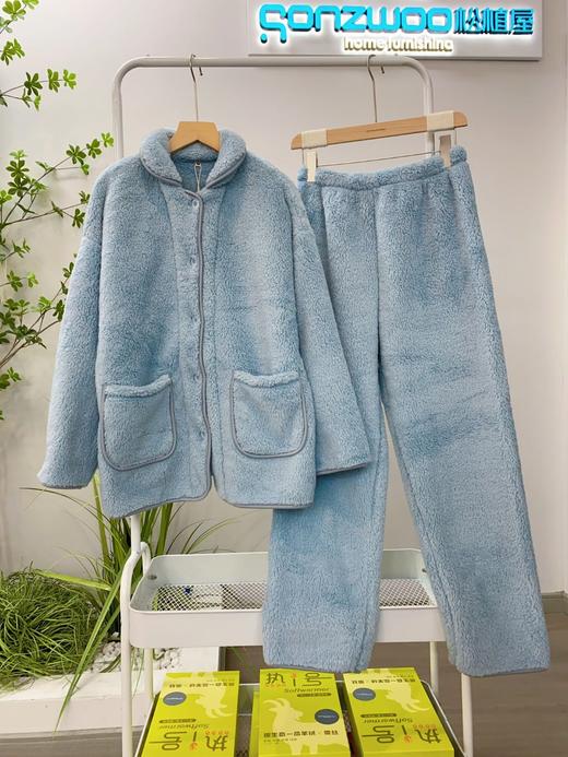 松植屋情侣款加厚泡泡珊瑚绒套装2026冬季男女睡衣保暖家居服棉服 商品图3