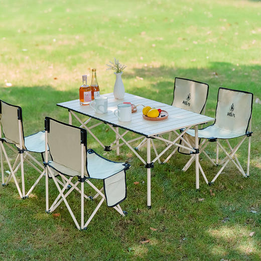 【自营】时乐鸟　轻奢桌椅五件套户外折叠椅桌子凳子 SLN-009 商品图7