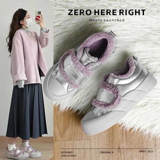 ZHR则则加绒面包鞋女2024秋冬季厚底保暖魔术贴超软雪地靴棉鞋女 商品图7