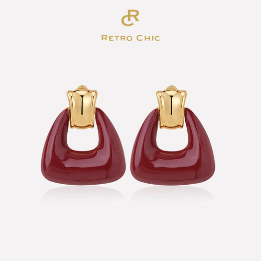 【谭维维&沈梦辰&徐梦洁同款】Art Nouveau新艺术时期 | 奥斯红色珐琅耳环 商品图0