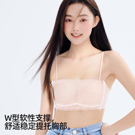 熳洁儿 防走光抹胸内衣性感蕾丝小胸聚拢显大薄款内衣无痕美背文胸24261531 商品图3