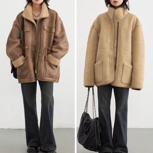 裁缝学苑AQ401正反两穿外套机车服纸样女装皮毛一体上衣样板图纸 商品图6