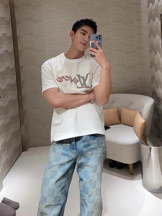 驴家 棋盘格直筒牛仔裤（JN） 商品图0