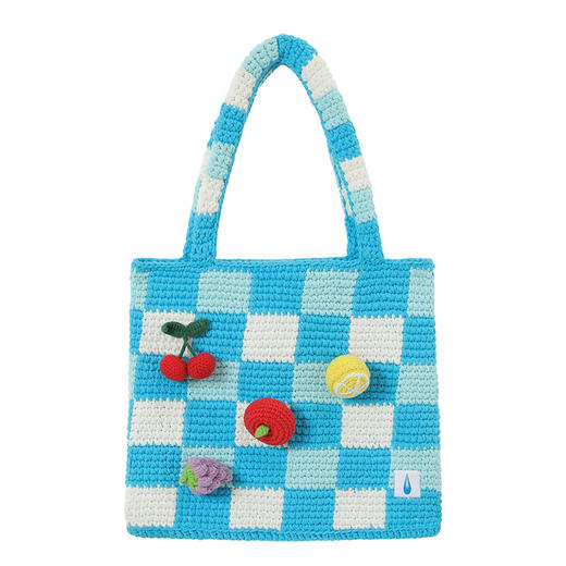 CryingCenter 水果立体钩针格纹托特编织包单肩手提 哭喊中心 商品图7