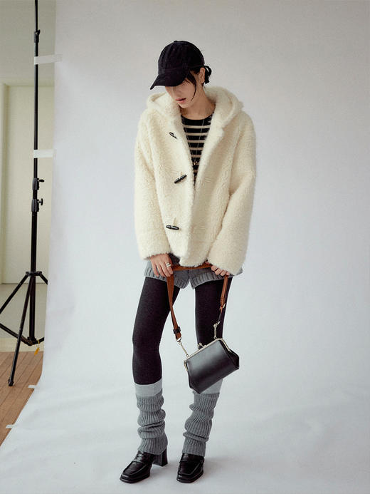 Even Vintage|冬日氛围 软糯蓬松立体圈圈秋冬短款连帽外套 商品图4