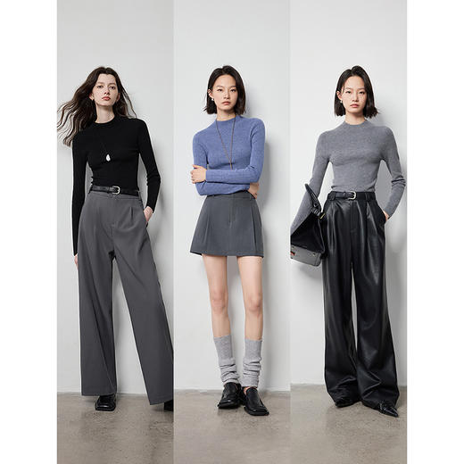 【品牌优选】【小蛮腰针织】初语抗起球仿羊绒打底衫女2024秋冬新款半高领上衣 商品图4