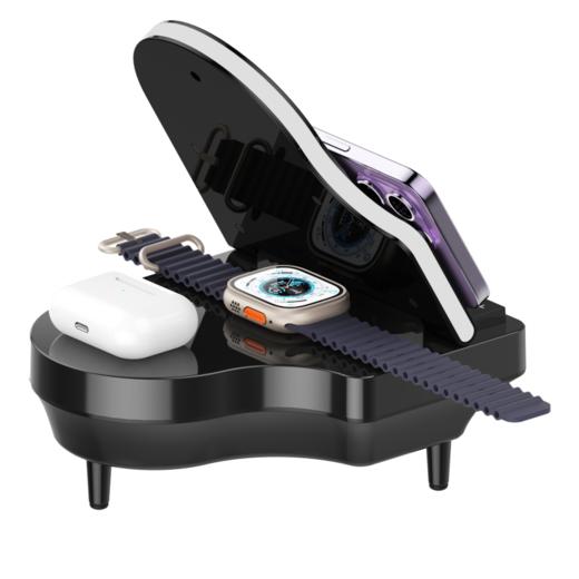 HYUNDAI钢琴蓝牙音箱YH-F023（三个无线充）黑色 商品图2