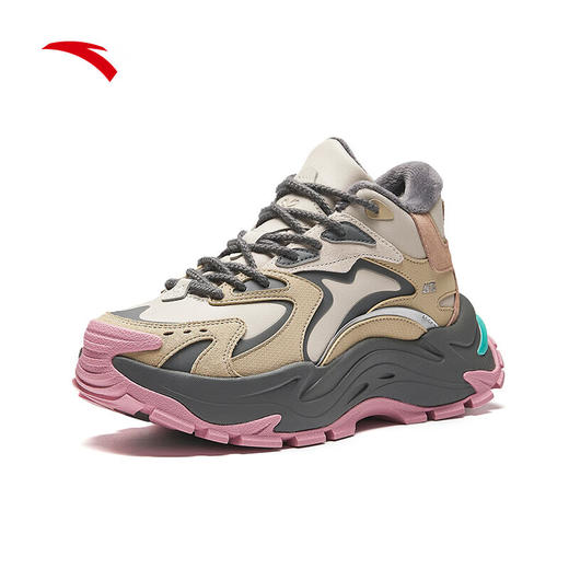 安踏生巧鞋丨加绒保暖高帮棉鞋女冬季新款革面厚底女鞋122448987 商品图4