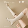 ZHR长筒靴女靴2024秋冬新款不过膝显瘦高筒靴小个子英伦骑士靴 商品缩略图9
