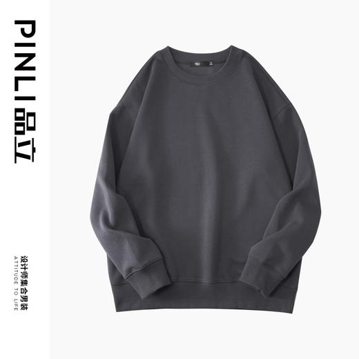 PINLI品立秋装新款纯色套头长袖卫衣男士宽松百搭休闲上衣潮GD223309324 商品图8