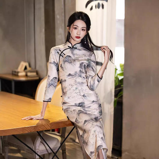 秋款曼丽绒旗袍年轻款中国风日常改良连衣裙TX8812 商品图4