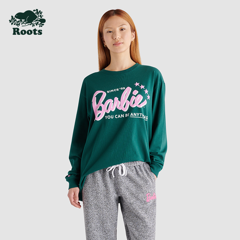 【2件9折】【ROOTS】宽松圆领长袖T恤 女士