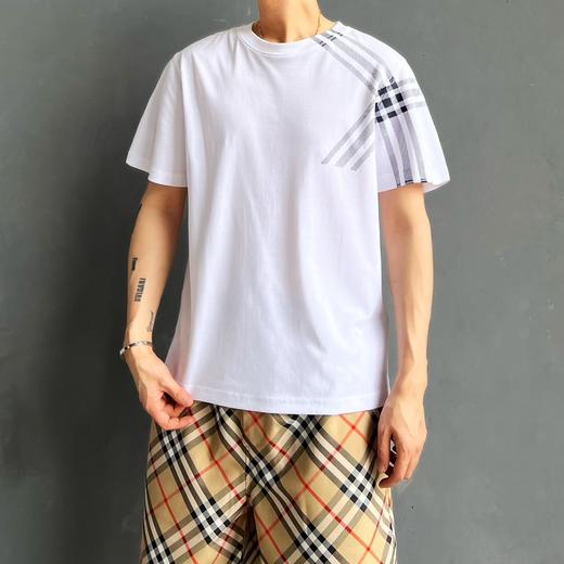 B家 新款斜格印花圆领短袖T恤出货（JN） 商品图3