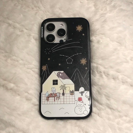 【房间·手机壳】银河雪屋 POPCASE手机壳 MagSafe Popcase磁吸款 黑色 雪人 卡通 iPhone 16/15/14/13 商品图1
