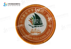 定制深圳市新安中学（集团）怀德小学包边校徽布贴姓名缝制包邮51