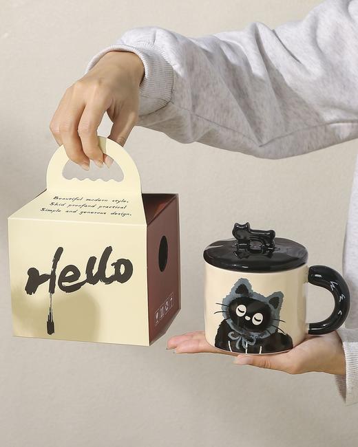 【立体杯盖，可爱图案】创意个性猫咪马克杯 带盖伴手礼品 情侣喝水杯 可爱陶瓷咖啡杯 办公室杯子-QQ 商品图10