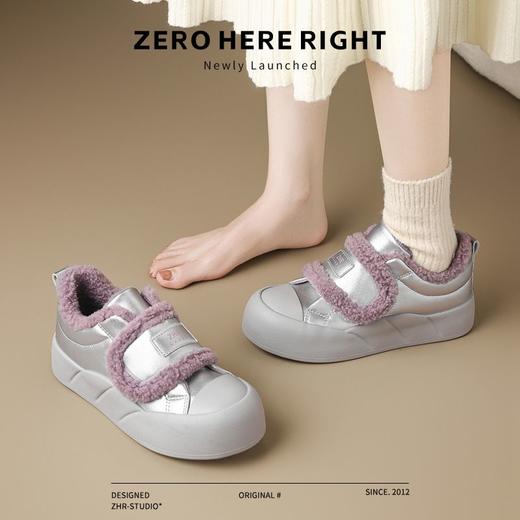 ZHR则则加绒面包鞋女2024秋冬季厚底保暖魔术贴超软雪地靴棉鞋女 商品图9