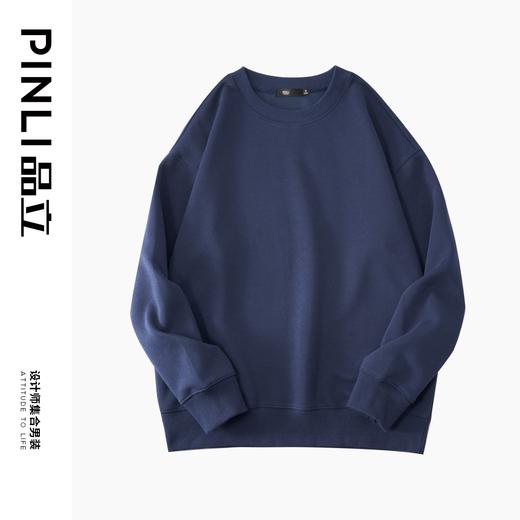 PINLI品立秋装新款纯色套头长袖卫衣男士宽松百搭休闲上衣潮GD223309324 商品图9