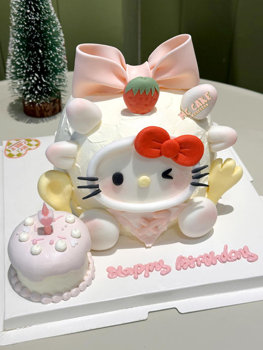 可爱蝴蝶结kt猫蛋糕 商品图1