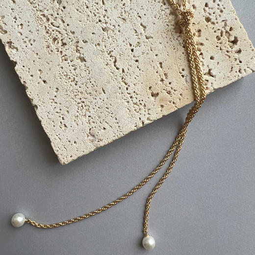 LHWINDSOR 打结项链女锁骨链复古颈链金色轻奢链子配饰 商品图6