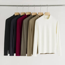 德绒男士6.0版软糯亲肤保暖高弹半高领长袖打底衫