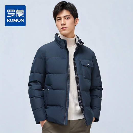 【可拆卸衬衫领】罗蒙秋冬男装时尚假两件男士羽绒服休闲百搭羽绒服男舒适保暖男士外套 商品图0