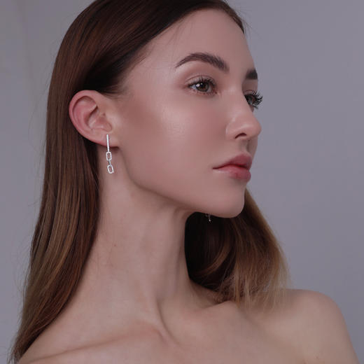 LHWINDSOR 倔强的锁链耳环闪钻不对称长链耳环LHWindsor 商品图8