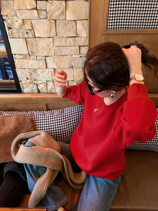 <曾小咸推荐>现货秒杀 ！微信超特价！红色卫衣 日常159.99 立减70 秒杀89.99！！卡其色衬衫  秒杀89.99/件！！ 商品图6