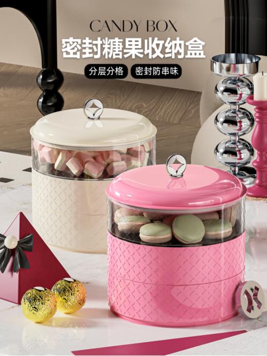 🌈颜值更是爆表⚡️，满满INS风来袭！💫 【孙小美“钱多多”花纹糖果盒】 👏与奶油白、玫红来场浪漫邂逅，🎁撞色透明盒身透出满满诱惑 商品图0