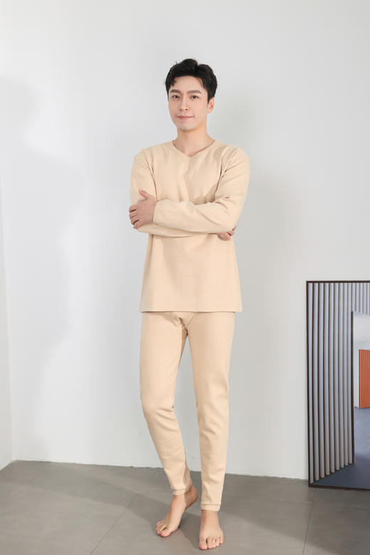 暖绒保暖内衣套装（男）棕色 商品图7