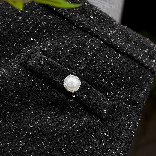 【高货wl】全新升级【铂金会员413/天猫559/差价146】(03050) 洛诗琳重工小香风钉珠圆领外套上衣包臀半身裙气质两件套 商品图4