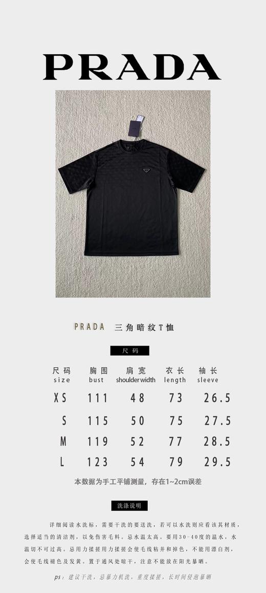 P家 暗三角纹 铁牌圆领短袖（JN） 商品图4