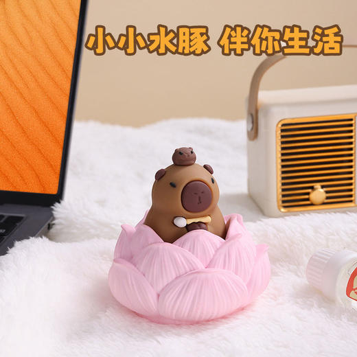 新年好柿花生卡皮巴拉水豚可爱卡通香薰蜡烛摆件礼盒送女朋友节日礼物 商品图1