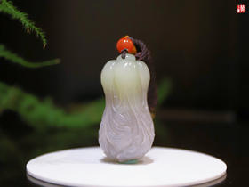 和田烟紫玉白菜 配精美编制挂绳   赠证书