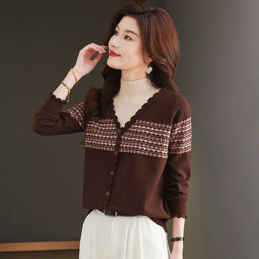 CC-27-24233今年流行的漂亮毛衣女款2024新款秋冬季假两件针织衫冬季穿搭上衣 商品图2
