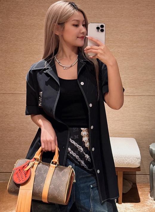 驴家 雪花绒贴章短袖衬衫（JN） 商品图0