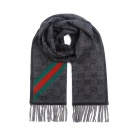 GUCCI 深灰色中性围巾 570603-3G200-1466