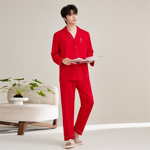 康妮雅男式长袖长裤开襟套装 商品图0