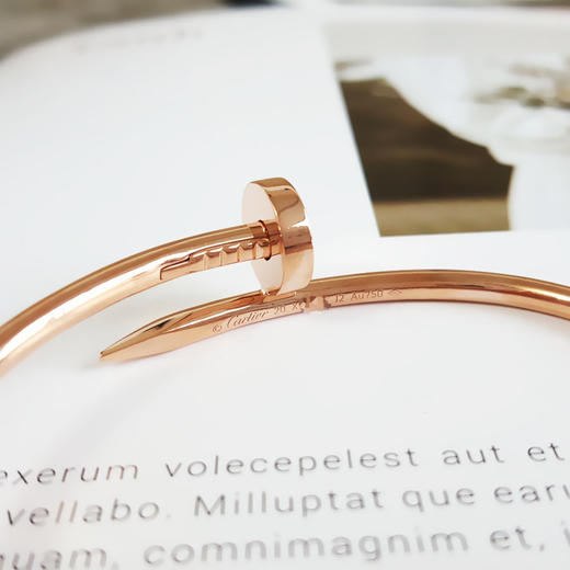 【定制】AU750玫瑰金时尚经典定制款钉子造型手镯20号中性款现售价：24800！150125LV01 商品图5