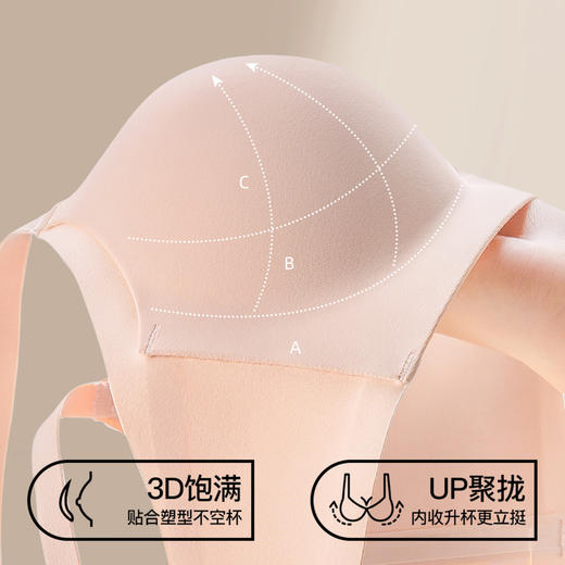 熳洁儿 无痕内衣女小胸聚拢文胸无钢圈舒适一片式防滑不跑杯23261530 商品图4