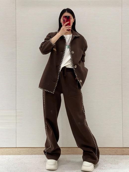 驴家 超洋气的👍段染线缝边外套➕微阔腿长裤（JN） 商品图4