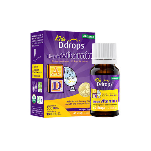 【跨境】DDROPS儿童维生素A+D滴剂60滴/瓶（效期2026-6-1） 商品图0