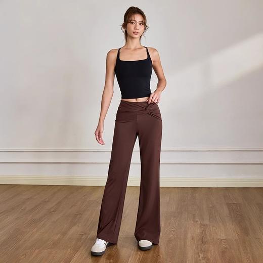 跃牌【禅语梵心】宽松休闲直筒喇叭长裤纽结舞蹈健身裤女CK5112 商品图4
