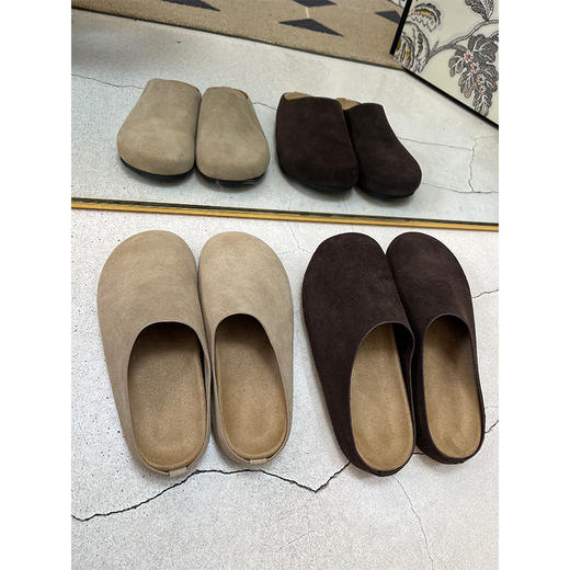 【活动商品，不退不换】可可的居家好物 老钱风来袭 平底勃肯半托 磨砂牛皮材质 舒适呵护 半托设计 简约潮流 商品图9