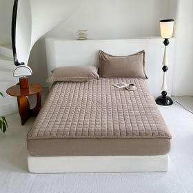 纯色夹棉加厚牛奶绒床笠  防静电保暖舒适厚实有质感床垫保护套