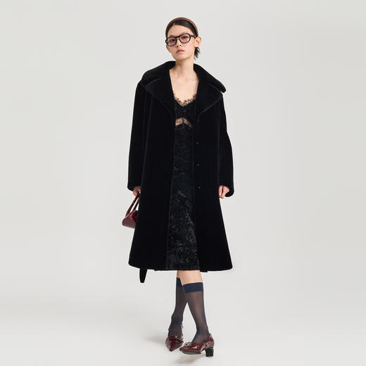 [捡漏价]lost in echo2024冬季新款宽松翻领仿貂毛环保皮草长款大衣外套 商品图4