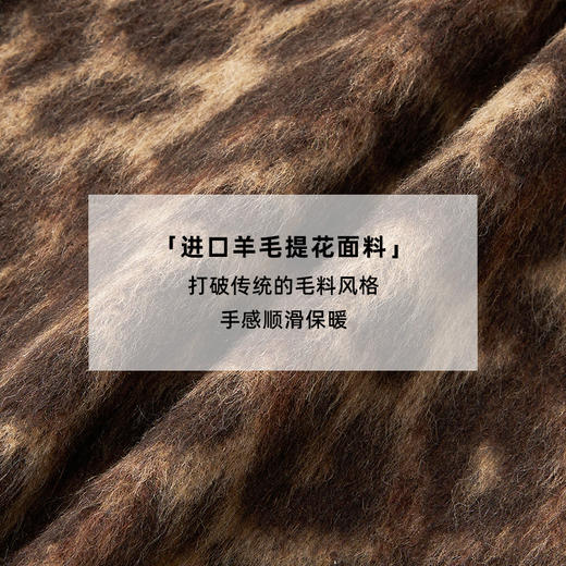 lost in echo2024冬季新款豹纹翻领毛呢外套日本进口羊毛西装大衣 商品图2